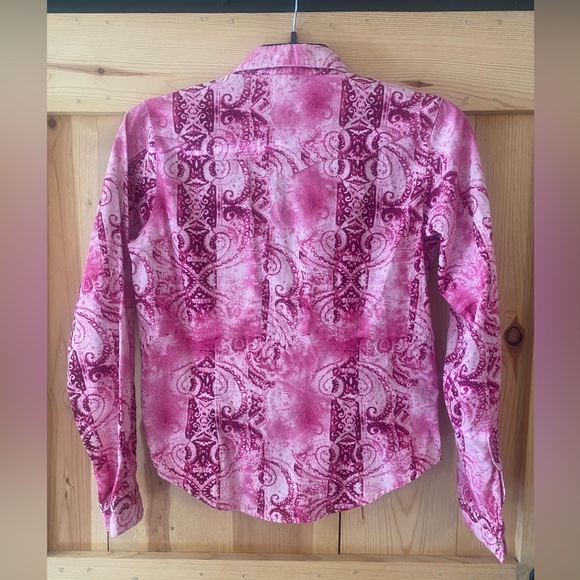 Wrangler Twenty-X Pink Paisley Pearl Snap Button-Up Shirt Size Small - Picture 2 of 6